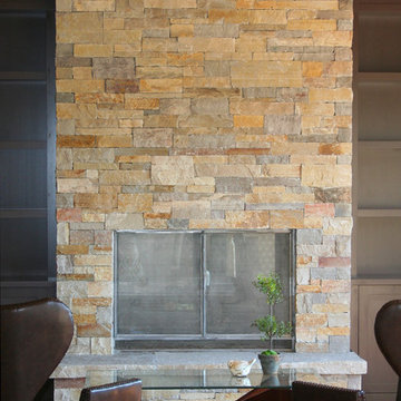 Stone Fireplace in Jericho Blend Stone and the Hearth is a Weathered Edge Stone
