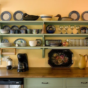 Open Shelves On Cabinet End Houzz