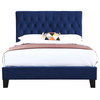 Lang Upholstered Bed, Navy, Cal King