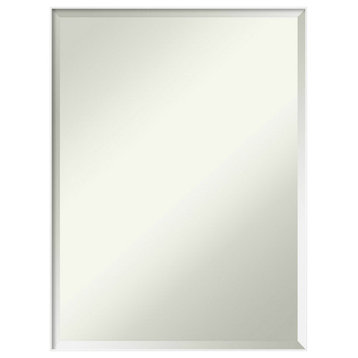 Cabinet White Narrow Beveled Wall Mirror - 21.25 x 27.25 in.