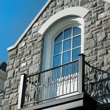 Bronze Balcony with Scrolls and Medallions