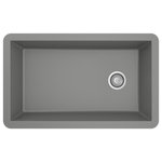 Karran USA - Karran Undermount Quartz Composite 32" Single Bowl Kitchen Sink, Grey - With its spacious extra-large bowl, this design is both practical and elegant. It is manufactured from an extremely durable quartz composite material that will provide years of trouble-free use. This undermount design is available in a choice of 6 elegant color options to compliment any decor.