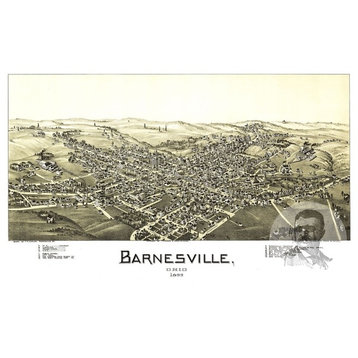 Old Map of Barnesville Ohio 1899, Vintage Map Art Print, 18"x24"