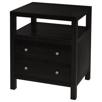 Nora 2-Drawer Nightstand, Antique Coffee