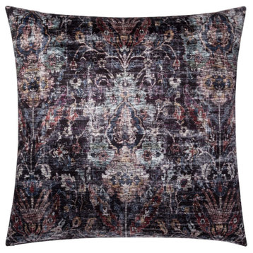 12"x27" Abstract Black / Multi  Decorative Throw Pillow by Loloi, 22"x22" Cover