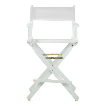 24" Director's Chair With White Frame, White Canvas