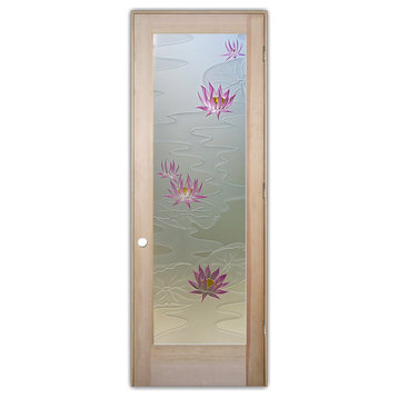 Interior Prehung Door or Interior Slab Door - Lily Pads & Lotus - Douglas...