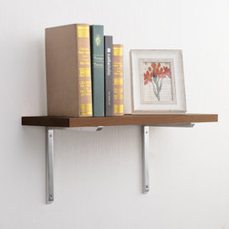 Morrison Shelf Brackets, Set of 2, Polished Stainless Steel, 10" - Brackets