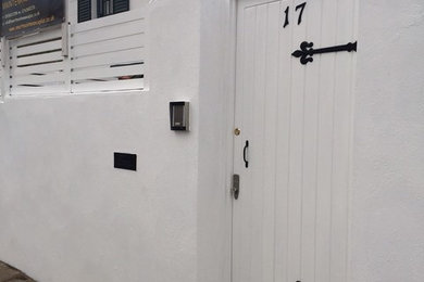 Wimbledon SW19 - New render (border), hardwood door and hardwood fence