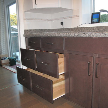 Kitchen Remodel Done in Both Cherry Veneer and Stain White Veneer