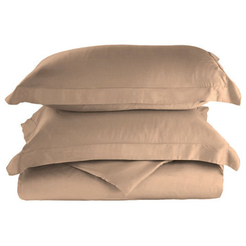 Luxury Solid Washable Duvet Cover Pillow Sham, Taupe, King/Cal King