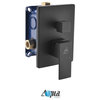 Aqua Piazza 3-Way Rough-In Valve, Cover Plate, Handle and Diverter, Matte Black