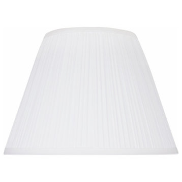 33011 Pleated Empire Shape Spider Lamp Shade, White, 13" wide, 7"x13"x9 1/2"