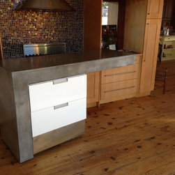 Rolling Concrete Island - Kitchen Islands And Kitchen Carts