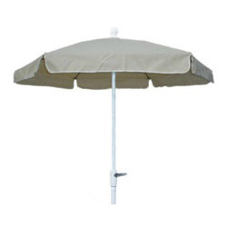 FiberBuilt Umbrellas LLC - Fiber Built 7.5 Foot Hexagonal Beige Aluminium Base Garden Umbrella - Outdoor Umbrellas