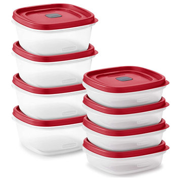 16-Piece Food Storage Containers, Microwave and Dishwasher Safe