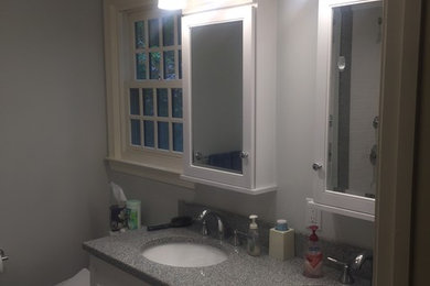 Example of a transitional bathroom design in San Diego