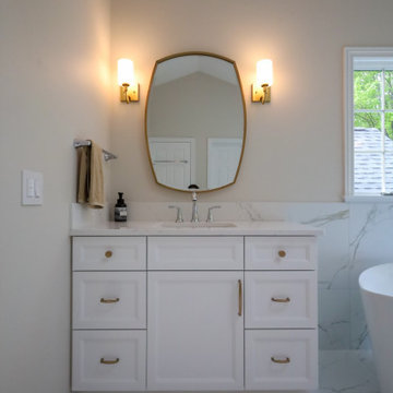 Pure Luxury: Master Bathroom Remodel with Freestanding Tub and Dual Vanities