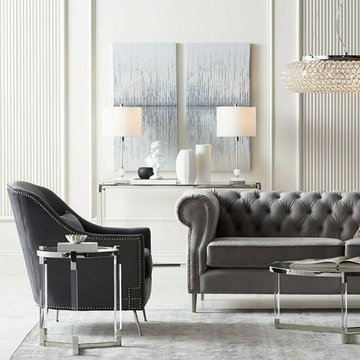 Modern Glass and Lucite Side End Tables