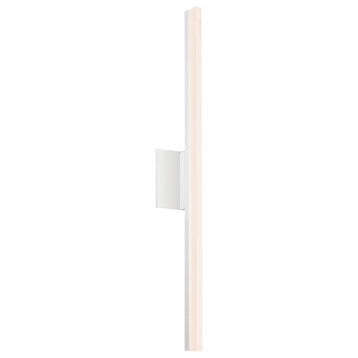 Stiletto LED Sconce/Bath Bar With Frosted Shade, Satin White, 32"