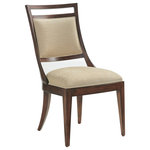 Lexington - Driscoll Side Chair - The graceful lines of the Driscoll side chair adds a strong transitional look to the collection. A generous concave back and floating cap rail ensures exceptional comfort, with elegant saber legs add a refined sophistication to the design. The standard is fabric 227811 Jasper, but is also available in your choice of custom fabrics or leathers.