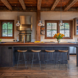 75 Beautiful Rustic Kitchen With Dark Wood Cabinets Pictures