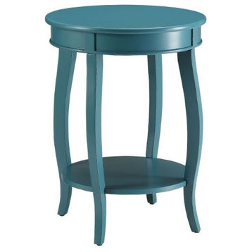 HomeRoots Pop of Color Teal Side or End Table