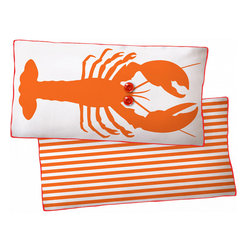 Naked Decor Orange Lobster Reversible Pillow - Decorative Pillows