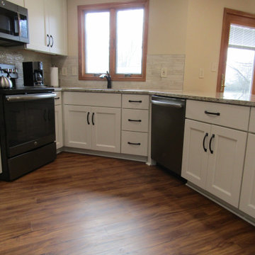 Full overlay cabinets with soft white paint