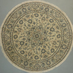 Round Persian Nain rug 6'5 diameter - Area Rugs