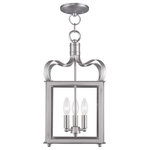 Livex Lighting - Livex Lighting 4313-91 Garfield - Three Light Convertible Pendant - Canopy Included: TRUE  Canopy DGarfield Three Light Brushed Nickel *UL Approved: YES Energy Star Qualified: n/a ADA Certified: n/a  *Number of Lights: Lamp: 3-*Wattage:60w Candelabra Base bulb(s) *Bulb Included:No *Bulb Type:Candelabra Base *Finish Type:Brushed Nickel