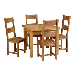 Oakland 90cm-155cm Ext. Table and 4 Ladderback Chairs - Dining Tables