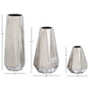 CosmoLiving by Cosmopolitan Set of 3 Silver Stoneware Glam Vase