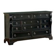 Black And Gold Dressers and Chests | Houzz - American Woodcrafters - Heirloom Black Triple Dresser Only - Dressers