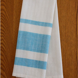 Sustainable Threads (L) - Blue Stripe Cotton Tea Towels Set of 2 - Sustainable Threads (L) - Dish Towels