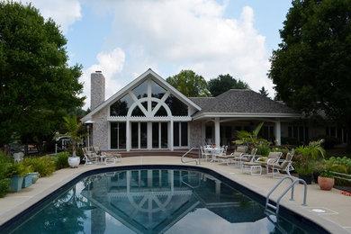 Inspiration for a mid-sized modern one-story house exterior remodel in Baltimore