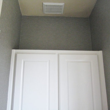 Powder Bath, Silver Vinyl Installation, Difficult Spaces