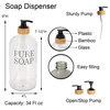 Glass and Bamboo Soap Dispenser Pure Soap, 34 fl oz