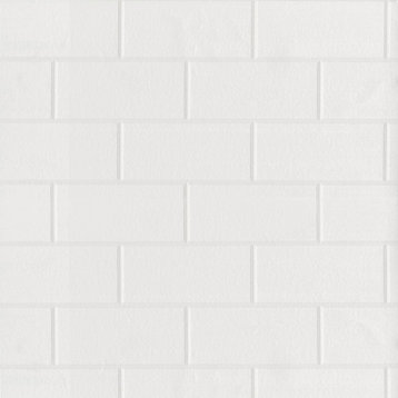 4000-21399 Galley White Subway Tile Paintable Wallpaper Expanded Vinyl