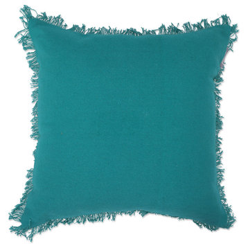 Throw Pillow, Fancy Fringe Turquoise, 20" x 20"