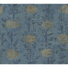 French Marigold Wallpaper, Denim, Gold