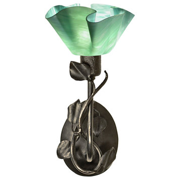 Jezebel Branch Sconce With Magnolia Leaves, Seafoam Green