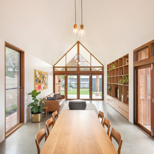 アデレードの北欧風 LDKの画像 (白い壁、コンクリートの床、グレーの床)