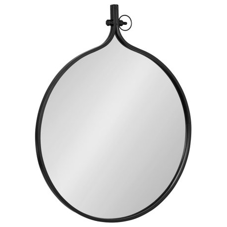 Yitro Metal Framed Wall Mirror, Black 30x37