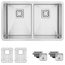 STYLISH 30" Premium Handcrafted Undermount 16G Stainless Steel Sink With Grids