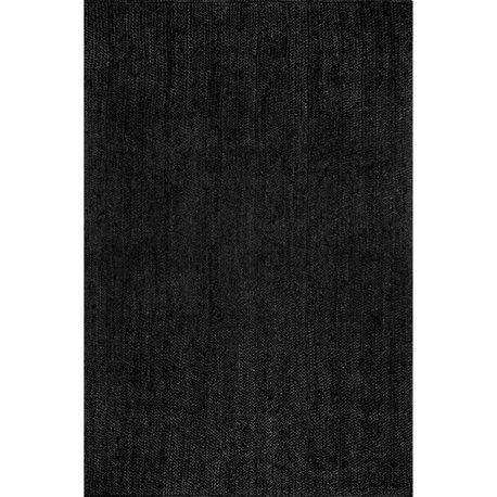 Nuloom Rigo Hand Woven Farmhouse Jute Area Rug, Black 9'x12'