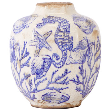 8.5" Nautical Ceramic Decorative Vase