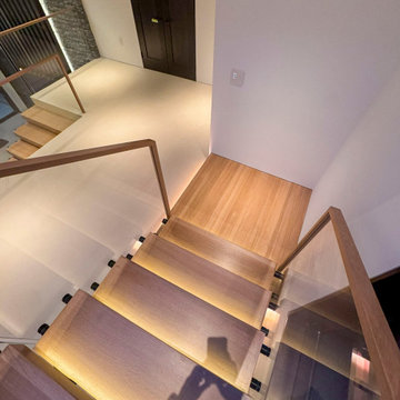 Project #126 | Contemporary Staircases with Integrated LEDs & Glass Railing