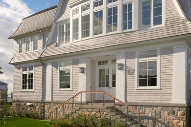 Inspiration for a coastal exterior home remodel in New York