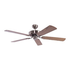Potkuri Antiqued Silver Ceiling Fan, Oak and Rattan Wicker